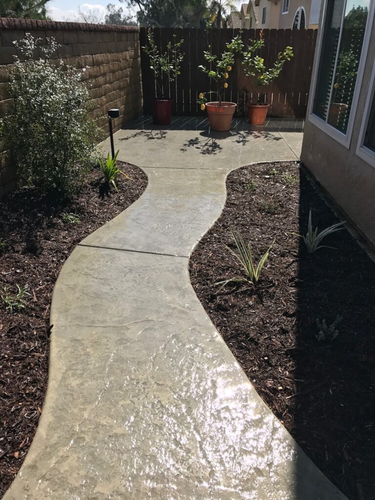 drought tolerant landscape sidewalk